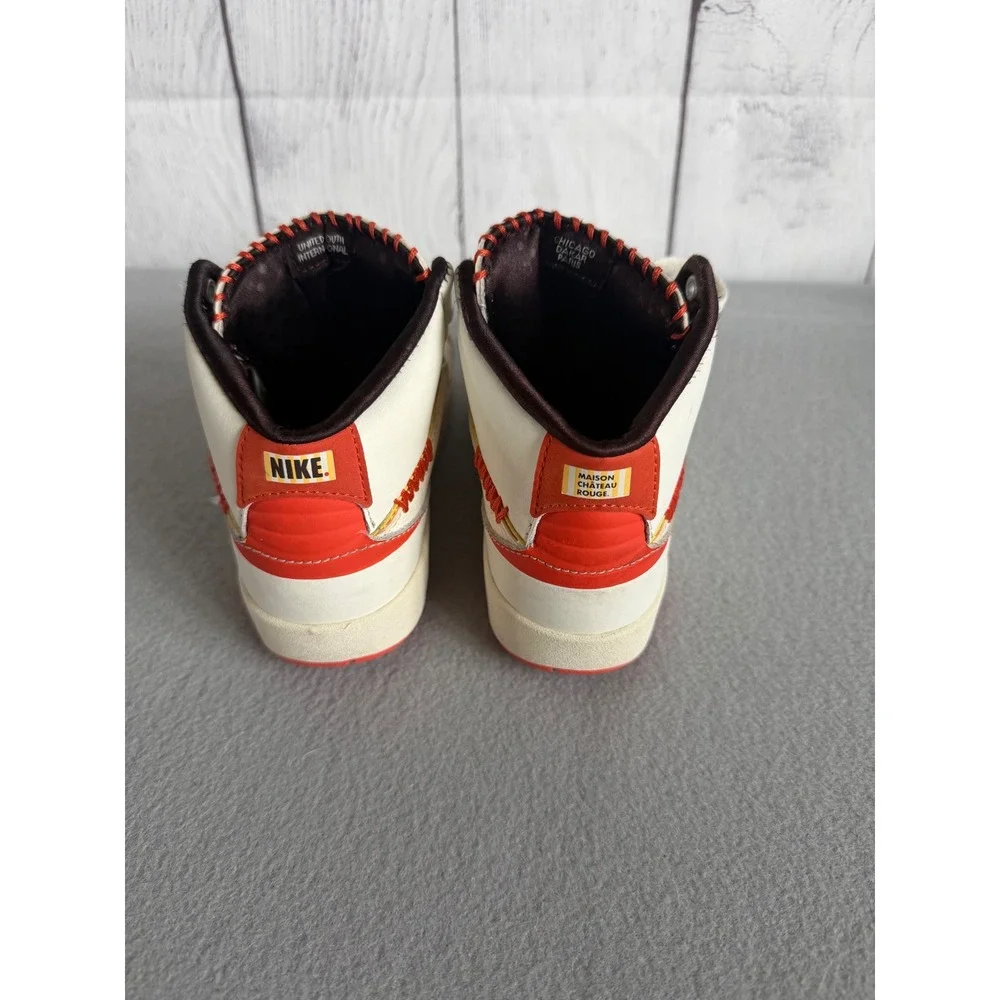 Nike Air Jordan 2 Retro Maison Chateau Rouge Kids Shoes Sail Orange 11C